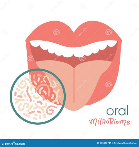 Concetto Isolato Di Microbioma Orale Umano Batteri Probiotici Sani In