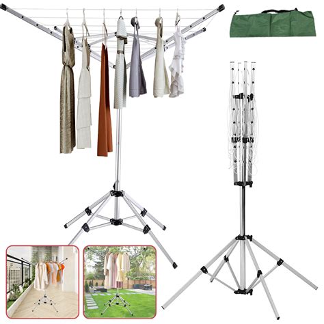 4 Arm Washing Line Rotary Airer 16m Freestanding Outdoor Clothes Line Heavy Duty Ebay