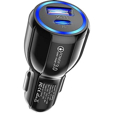 W Chargeur Voiture Usb C W Pd Quick Charge W Et Cable Pour