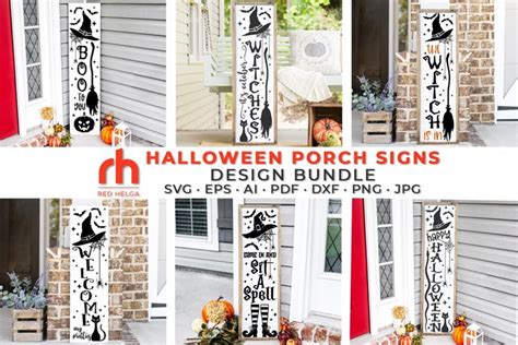 Halloween Porch Signs Svg Bundle Fall Decor Dxf