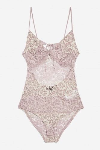 Topshop Two Tone Lace Body Strappy Black Tie Bodysuits