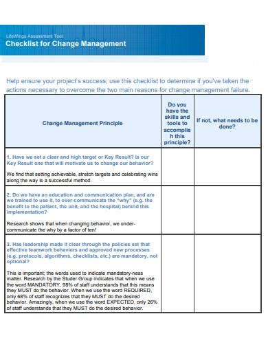 Free Change Management Checklist Samples In Pdf Doc Hot Sex