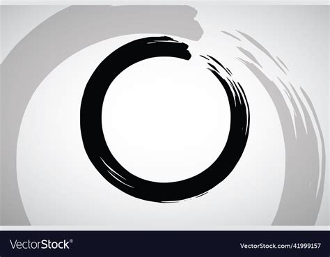 Enso Zen Circle Brush Paint Logo Icon Royalty Free Vector