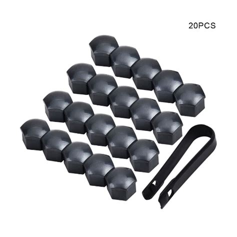 20Pcs 17mm Gray Car Hub Screw Cover Wheel Nut Caps Bolt Rim Accessories