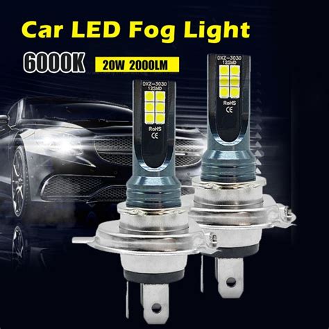 Pcs Car Fog Light H H H H H H W Lm Automobile Led Fog