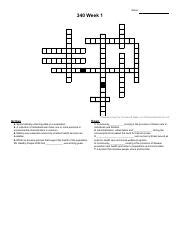 Week 1 Crossword Pdf Name 340 Week 1 1 2 3 4 5 6 7 8 9 10 Created