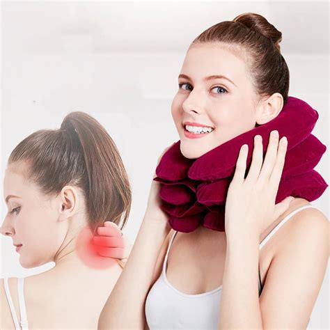 Inflatable Cervical Vertebrae Neck Pillow Traction Pain Release Neck