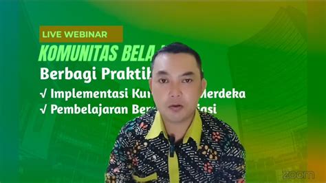 Webinar Kombel Praktik Baik Pembelajaran Berdiferensiasi Youtube