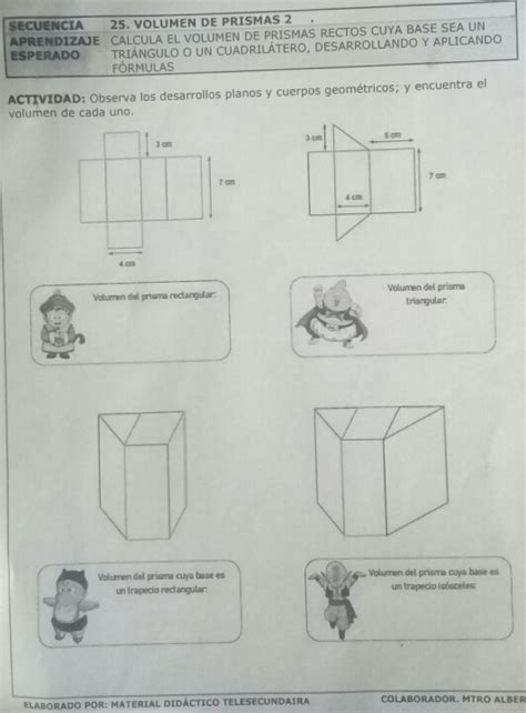 Solved Secuencia Volumen De Prismas Aprendizaje Calcula El