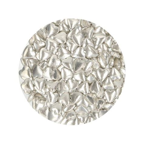 Funcakes Zuckerherzen Metallic Silber G Mein Cake Shop