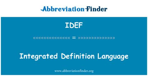 Idef Definition Integrated Definition Language Abbreviation Finder