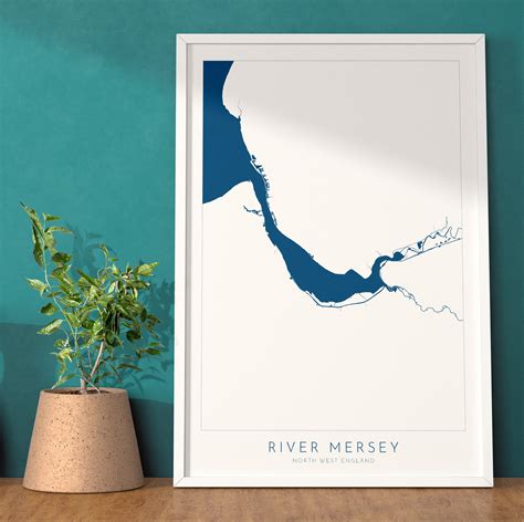 River Mersey Map Art — PLENTY BLUE