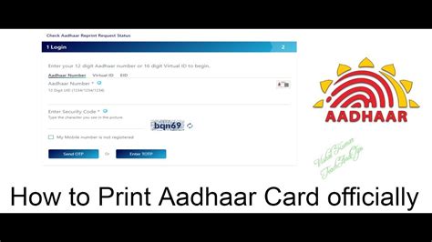 How To Print Aadhaar Card Officially 2019 Youtube