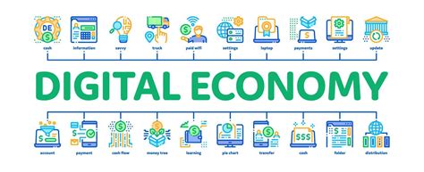 Digital Economy And E Business Minimal Infographic Banner Vector