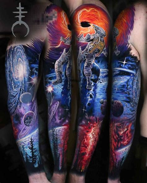 Color Tattoo Realism By El Mori Inkppl Galaxy Tattoo Arm Sleeve