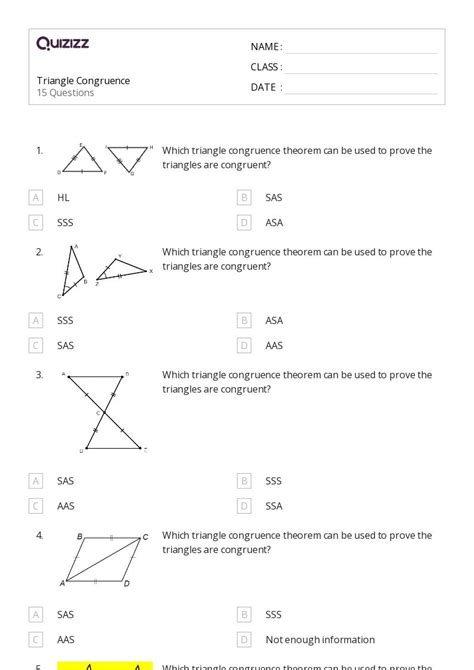 50 Congruence Worksheets For 10th Class On Quizizz Free And Printable