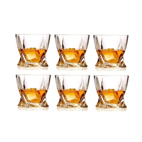 Twisted Whiskey Glass Set Of 6 285ml 81911 10 BHA6 HMR Shop N Bid