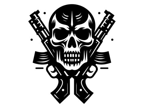 Skull And Guns Logo Template Png Vector In Svg Pdf Ai Cdr Format