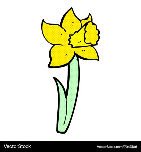 Comic cartoon daffodil Royalty Free Vector Image