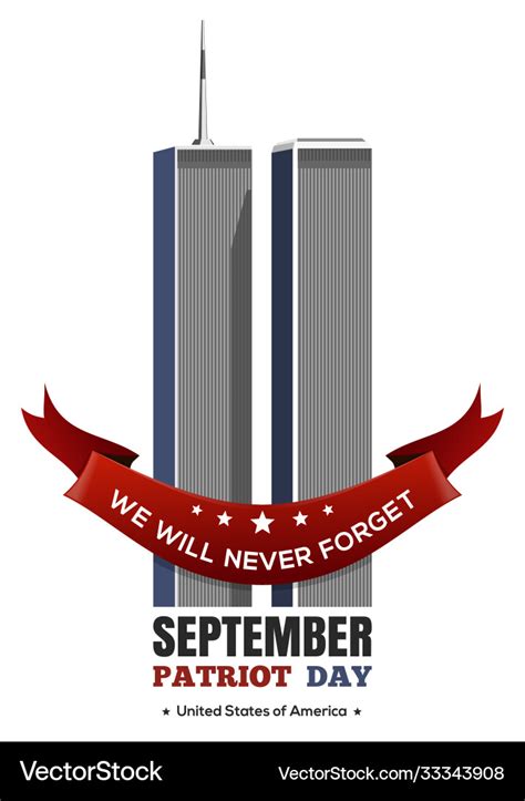 Patriot Day Twin Towers World Trade Center Vector Image