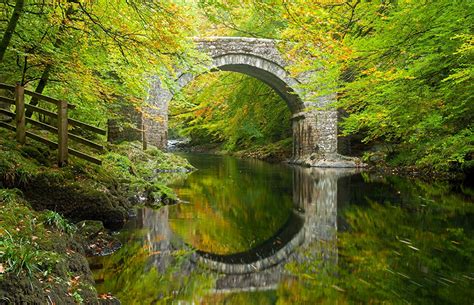 Images England Holne Bridge River Dart Dartmoor Devon Nature Bridges