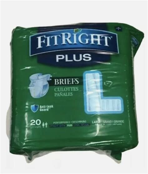 80 Count Large Adult Diapers Medline Fitright Plus Briefs For Sale