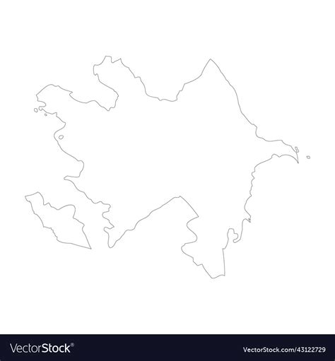 Azerbaijan Country Map Outline Royalty Free Vector Image