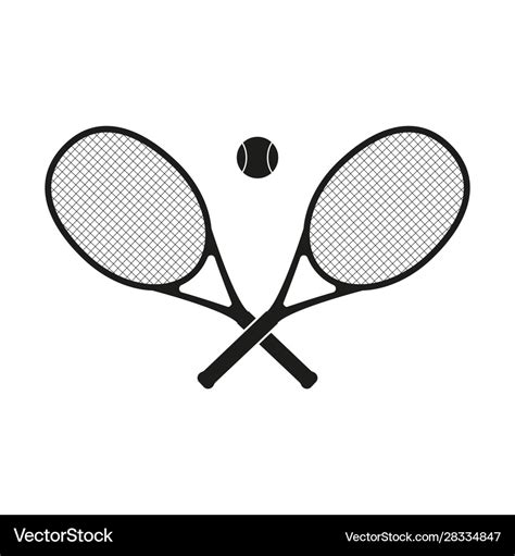 Two Crossed Tennis Rackets Royalty Free Vector Image