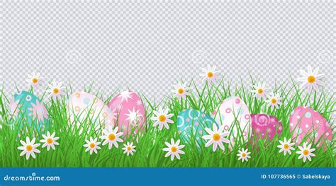 Vector O Fundo De Easter Ovos Flores Grama Ilustra O Do Vetor