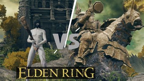 Elden Ring Wretch Vs Tree Sentinel Naked Lvl Boss Fight Youtube