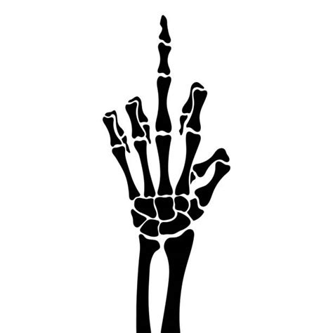 Skeleton Middle Finger Cartoon