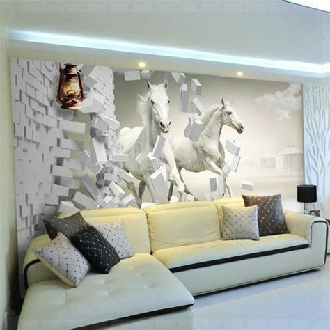 Modern Living Room Design with 3D Wallpaper