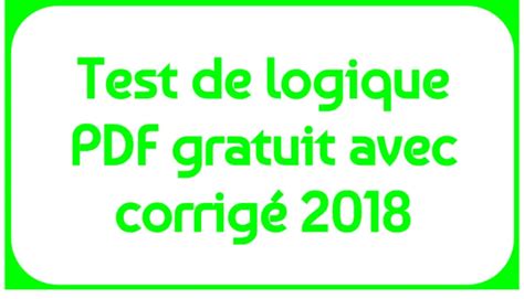 Test De Logique Gratuit A Imprimer The Best Porn Website