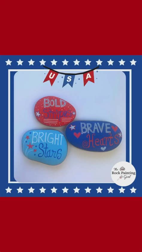 Memorial Day Rock Painting Idea Memorial Day Painted Rocks Stone