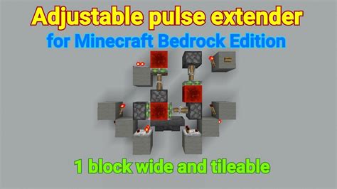 1 Block Wide Tileable Adjustable Pulse Extender Tutorial Minecraft