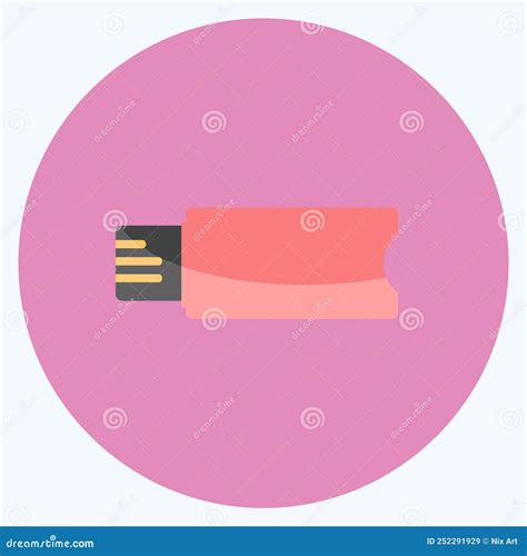 Flash Drive Icon In Trendy Flat Style Isolated On Soft Blue Background Stock Illustration