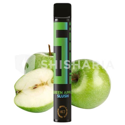 5 EL Einweg E Shisha E Zigarette Mit Nikotin Green Apple Slash Von