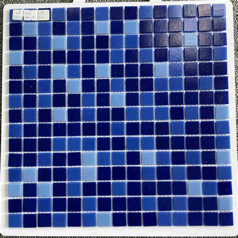 Foshan New Popular Decorative Building Material Blue Swimming Pool Glossy Crystal Glass Mosaic