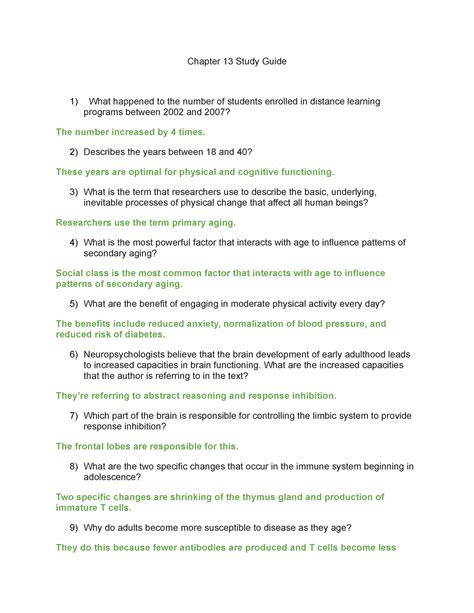 Chapter 13 Study Guide Correct Questions And Answers Chapter 13