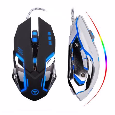 Gaming Mouse 6 Buttons Adjustable 3200DPI Optical Macro Programming ...