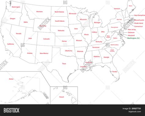 Outline USA Map Vector & Photo (Free Trial) | Bigstock