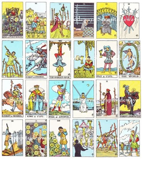 Set Of 78 Rider Waite Tarot Cards Digital By Scrapitsideways