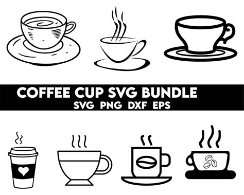 Coffee Cup Svg Bundle Coffee Cup Clipart Bundle Coffee Cup Etsy