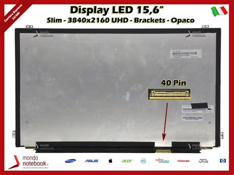 Display Led 156 3840x2160 Uhd 4k Bracket Sup E Lat 40 Pin Dx