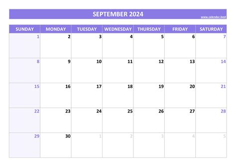 September 2024 Calendar Calendar Best