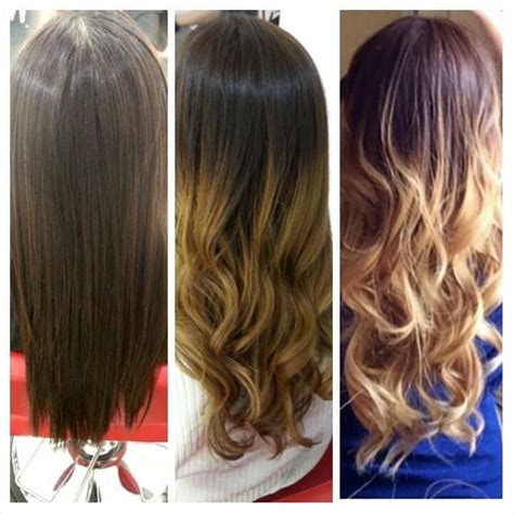 Dark Brown Hair To A Honey Ombre And Lastly To A Blonde Ombre Using