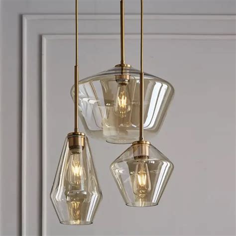 Nordic Bronze Glass Pendant Light Edison Bulb Hanging Light Glass Retro