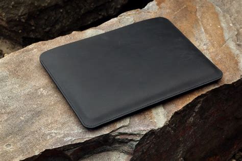 Black Leather New Macbook Pro 14 13 15 16 Inch Case Sleeve Etsy