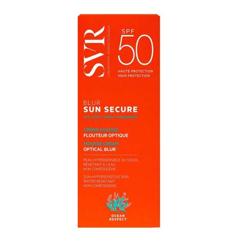 Sun Secure crème mousse flouteur optique SPF 50 SVR est une crème qui