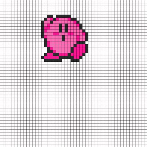 Kirby Pixel Art Grid Bit Grid Kirby Kandi Sprite Dreamland Bit Hama